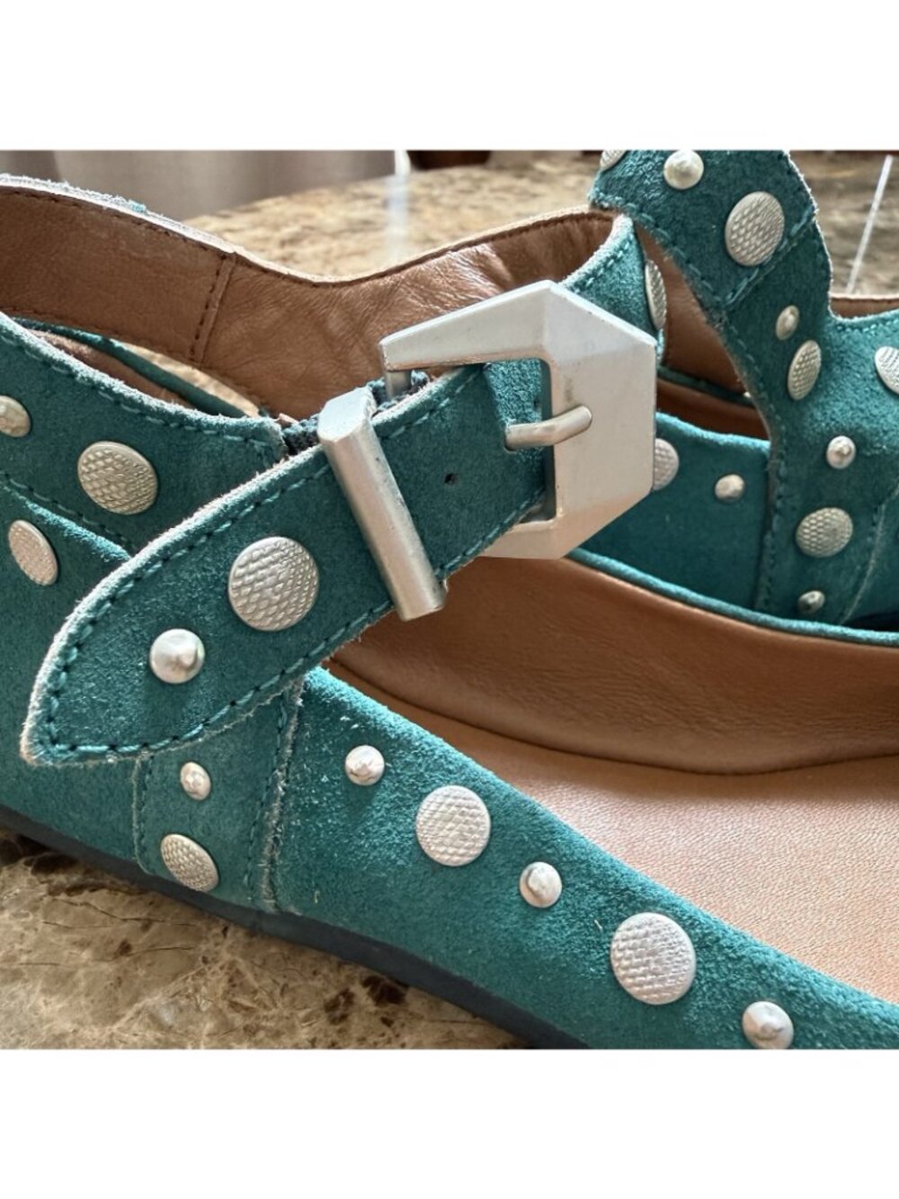 Free People Women's Mystic Mary Jane Deep Teal Flats NWOB (MSRP 148) Size 6.5 - Picture 7 of 7